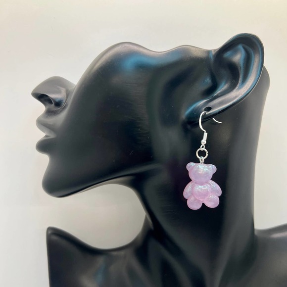Gummy Bear Earrings - Baby Shower Earrings - Gender Reveal Earrings - Teddy Bear - Picture 9 of 10